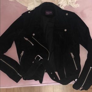 Vigoss genuine leather suede biker jacket